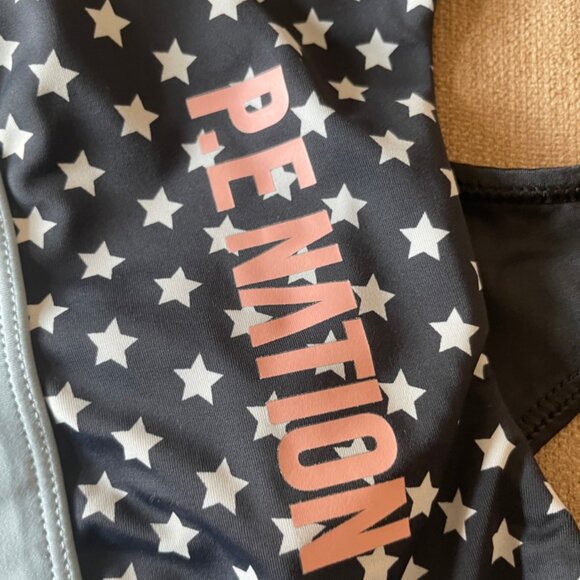 PE.NATION SPORT BRA WHITE BLACK PINK STARS SIZE XSMALL GYM YOGA CHIC SPORTY - Picture 8 of 14